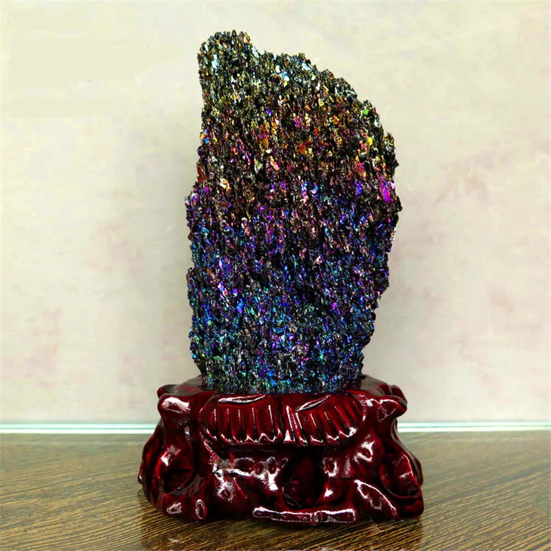 Красочный аура Малахитовый руды образца натуральный кварцевый кристалл для