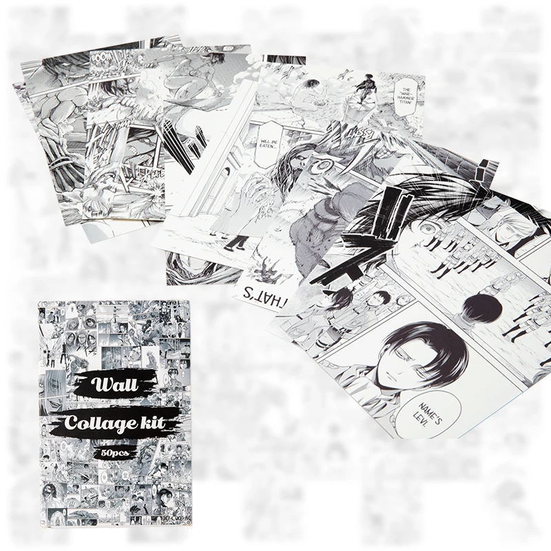 Panel de Anime de ataque a los Titanes para adultos, Kit de Collage de pared de 50 piezas, imagen de Manga, decoraci&oacute;n para el hogar, dormitorio y sala de estar-4