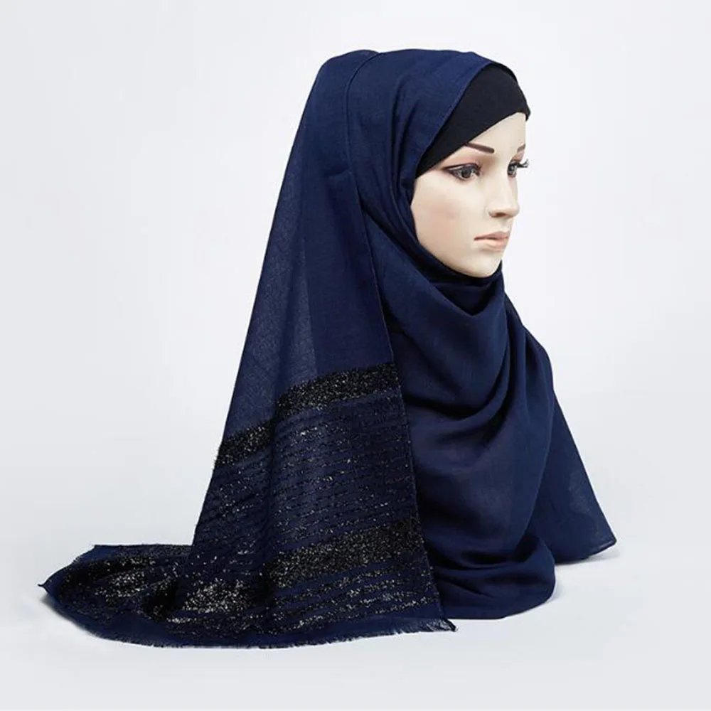 Женский муслиновый хиджаб муслиновые шарфы флуоресцентный чистый простой
