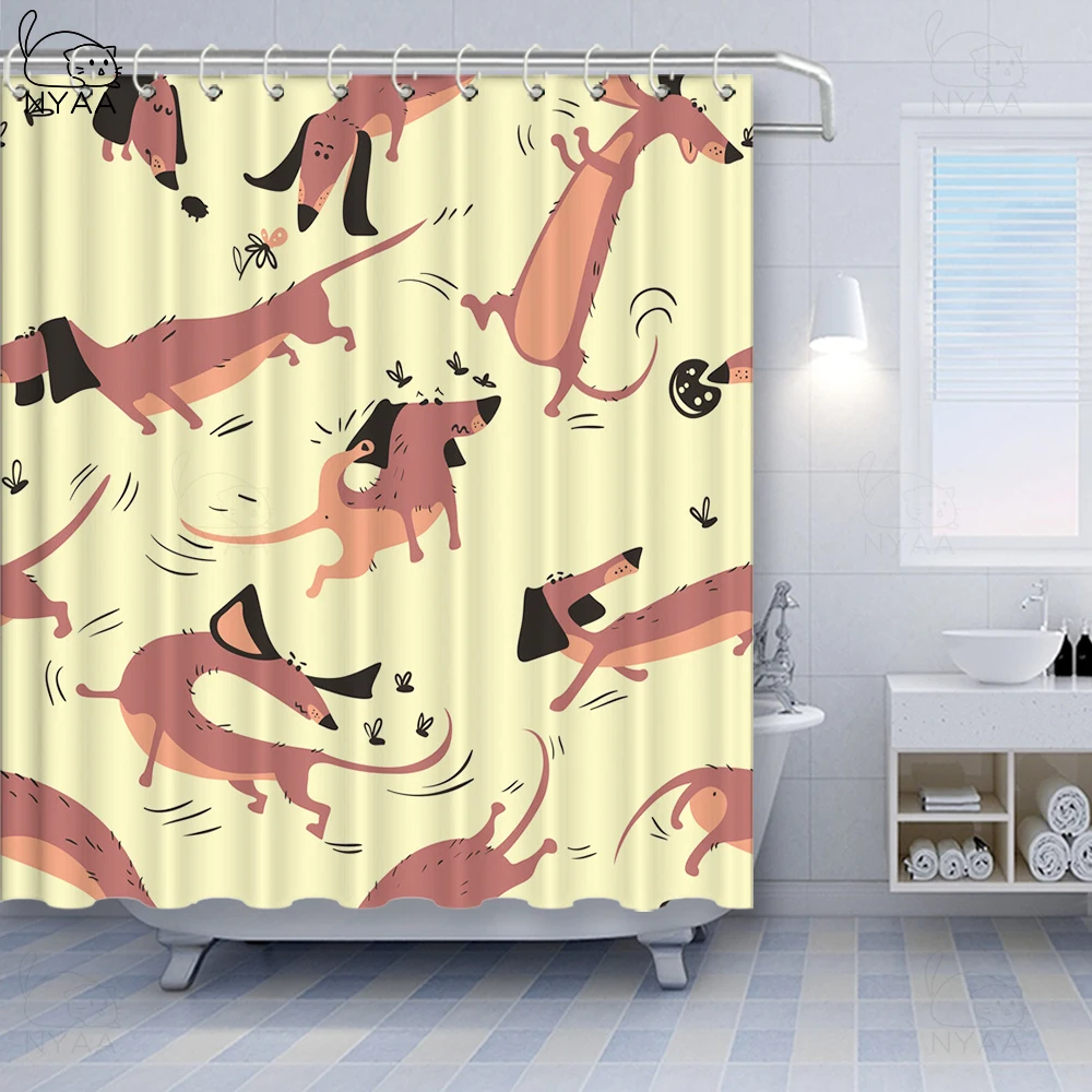 Водонепроницаемая шторка для ванны с рисунком французской собаки из мультфильма