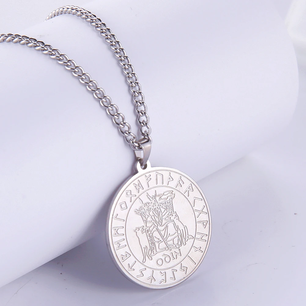 LIKGREAT норвежский викинг ожерелья Valknut один воин Амулет подвеска позолоченный
