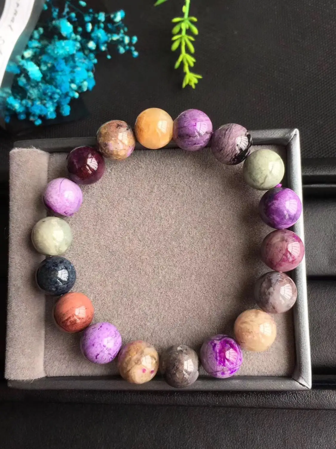 11 мм натуральный фиолетовый сугилит браслет для женщин антикансер бусины стрейч