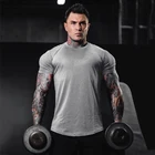 Новая спортивная одежда, модная футболка для мужчин, хлопковая дышащая мужская футболка с коротким рукавом для фитнеса, летняя футболка, Повседневная футболка, homme