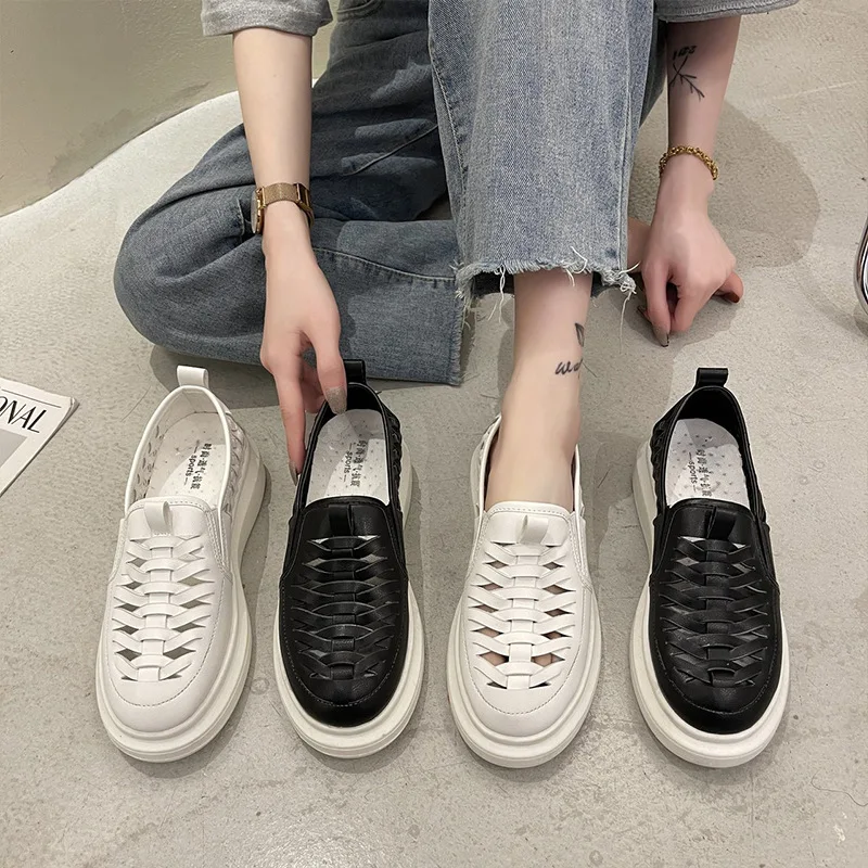 

Slip On Shoes For Women Loafers With Fur Clogs Platform All-Match Casual Female Sneakers Slip-on Summer Creepers Comfortable Sma
