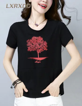 Женская футболка с коротким рукавом цвета фуксии женская коричневого цвета| |