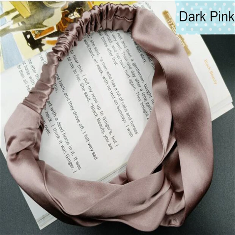 Оптовая цена атласная шелковая повязка на голову 100% Шелковая для девочек подарок