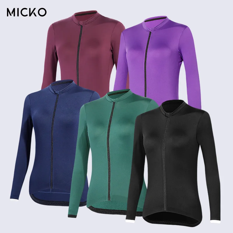

Micko Cycling Jersey Women Long Sleeved Top Road Bike Cycling Shirt Black