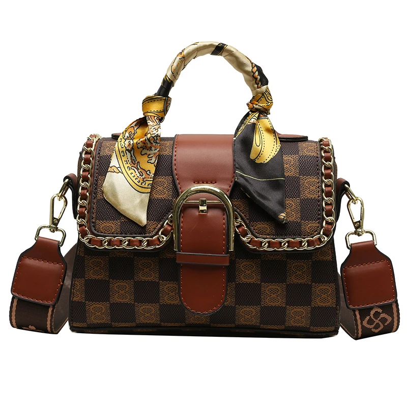 

Vintage Printed Letter Silk Scarf Leopard Print Square Women Hand Shoulder Messenger Bag Luxury Designer Handbag Bags For Women