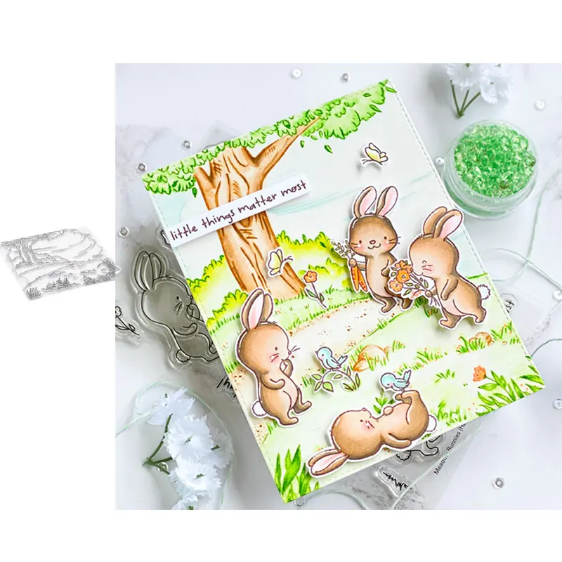 Прозрачные резиновые штампы JC с деревьями джунглей для скрапбукинга силиконовые