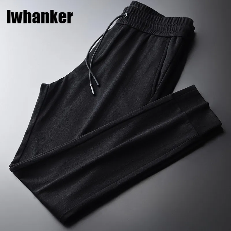 

Black Male Pants High Quality Autumn Solid Color Casual Sport Men's Trousers Plus Size 4xl Fashion Slim Fit Man Pants
