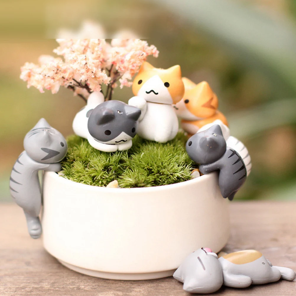 1 шт. Миниатюрные Мини кошки Мультяшные яркие садовые миниатюры ремесло