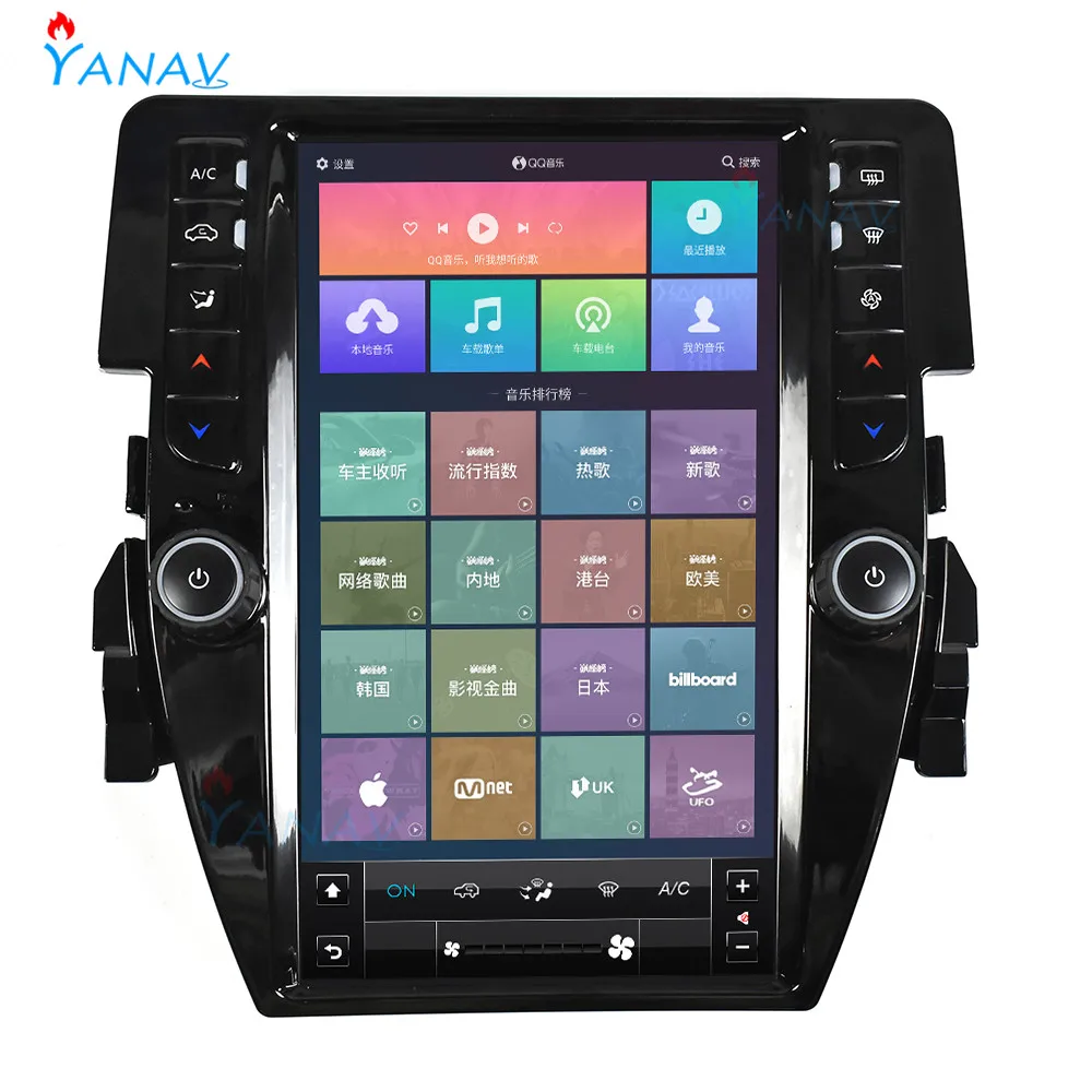 

Newest Car radio For Honda Civic 2016-2020 Multimedia Player Tape Recorder Head Unit Tesla vertical auto Android GPS Navigation