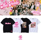 Футболка Kpop TWICE Топы TZUYU SANA MINA JIHYO NAYEON MOMO DAHYUN JEONGYEON CHAEYOUNG универсальная простая футболка один раз в подарок