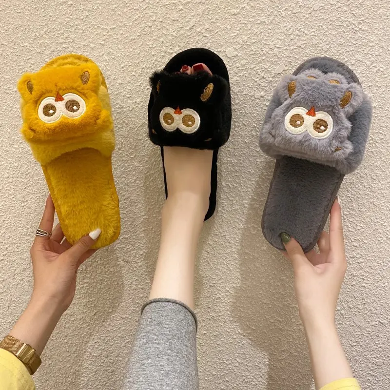 

Women Indoor Slippers Warm Plush Home Slipper Anti Slip Autumn Winter Shoes Women slippers House Floor Soft Slient Slides