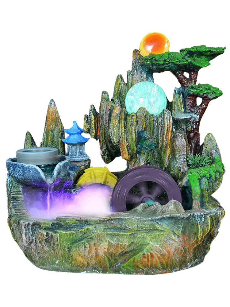 

Artificial Mountain and Fountain Waterscape Humidifier Home Decoration Lucky Ornaments