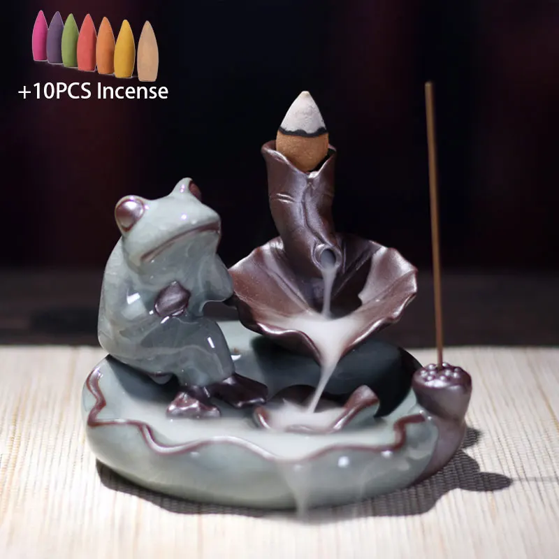 Курильница для благовоний в виде лягушки стрекозы птицы|Благовония и курильницы|