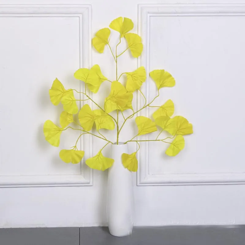 Искусственные кленовые ветви поддельные зеленые растения гингко лист ветки