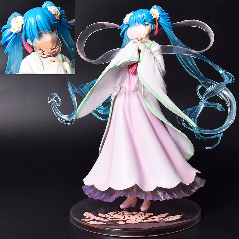 

Bandai Neca Anime Model Hatsune Miku Anniversary Peripheral Handmade Kimono Sakura Chinese Wind Mobile Genuine PVC Action Figure