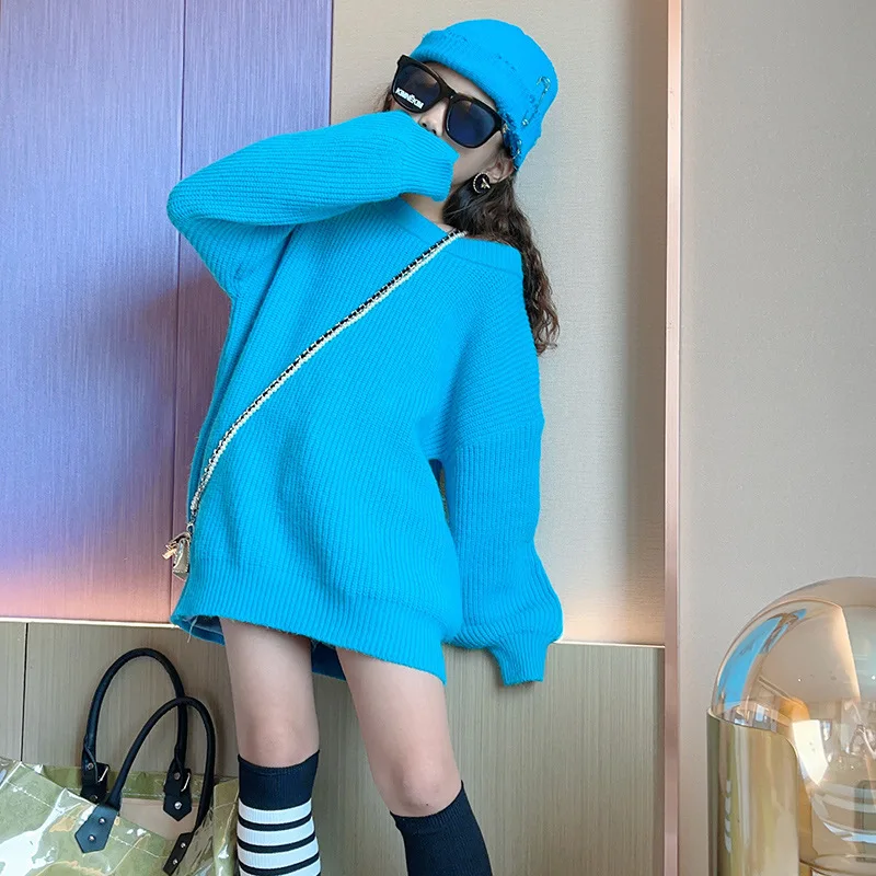 Girls Knitted Sweater Autumn Winter Coat for Candy Color Pullover Loose Fashion Kids Tops 12 13 14 Years Clothes | Мать и ребенок