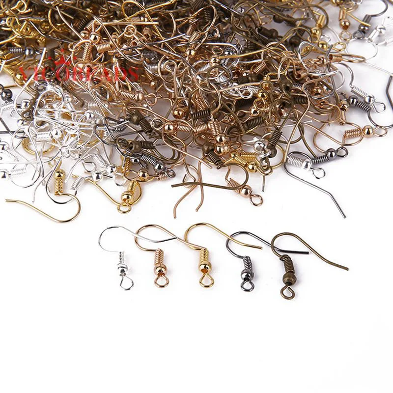 200 шт. 20х17 мм золотистые/Серебристые античные бронзовые серьги для ушей крючки