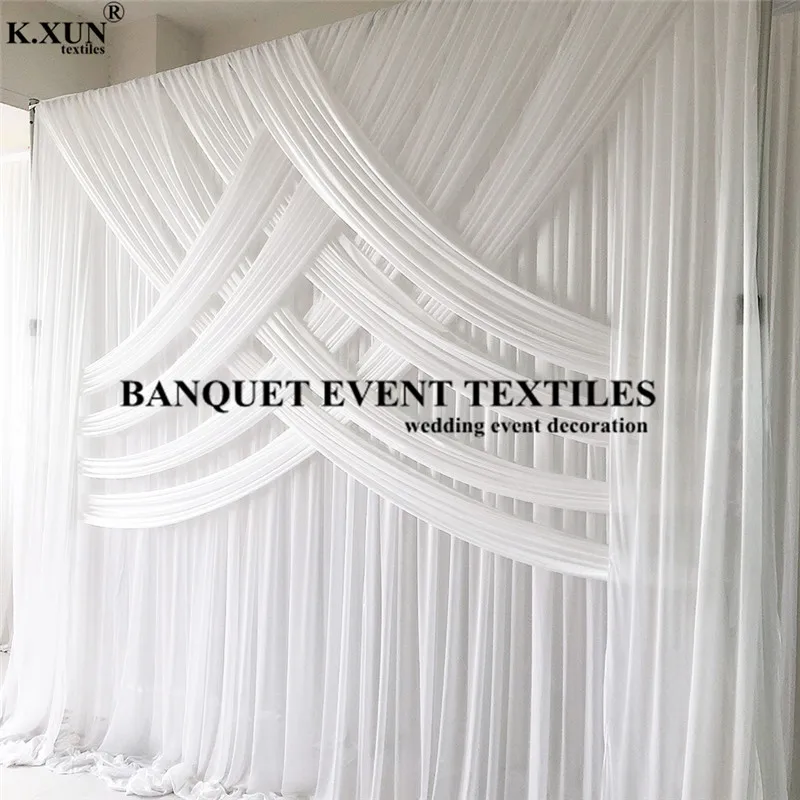 Tel&oacute;n de fondo de seda de hielo para boda, tel&oacute;n de fondo de escenario para decoraci&oacute;n de eventos y fiestas, 10x10 pies-1