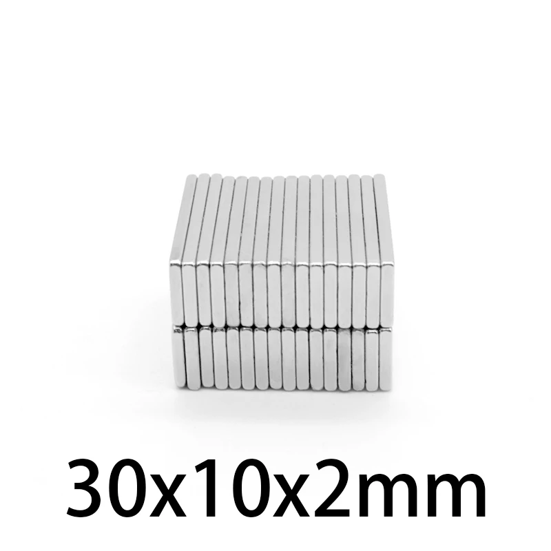 

5-50PCS 30x10x2mm N35 Super Strong Block Neodymium Magnets Rare Earth Magnet 30mmx10mmx2 mm NdFeB sheet magnet 30*10*2mm