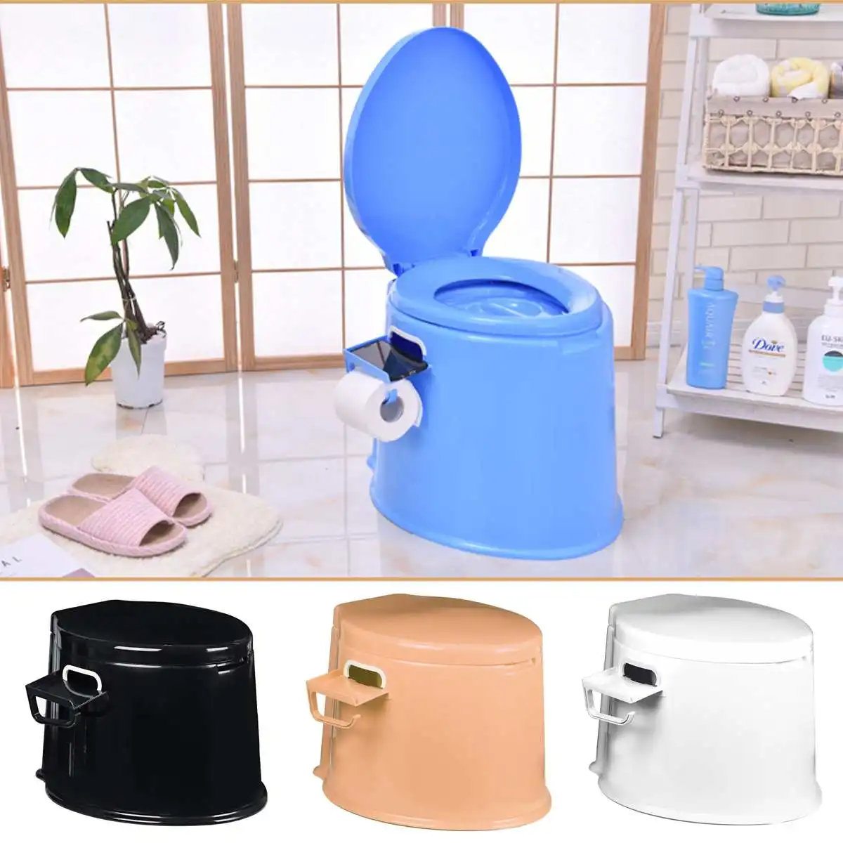 

Portable Toilet Mobile Toilet Travel Camping Commode Potty Outdoor/Indoor Comfort for Elderly or Handicapped Large Capacity