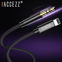 accezz aux audio cable for iphone 11 12 pro max x xs 8 7 lighting to 3 5mm jack male car computer headphones converter for ios