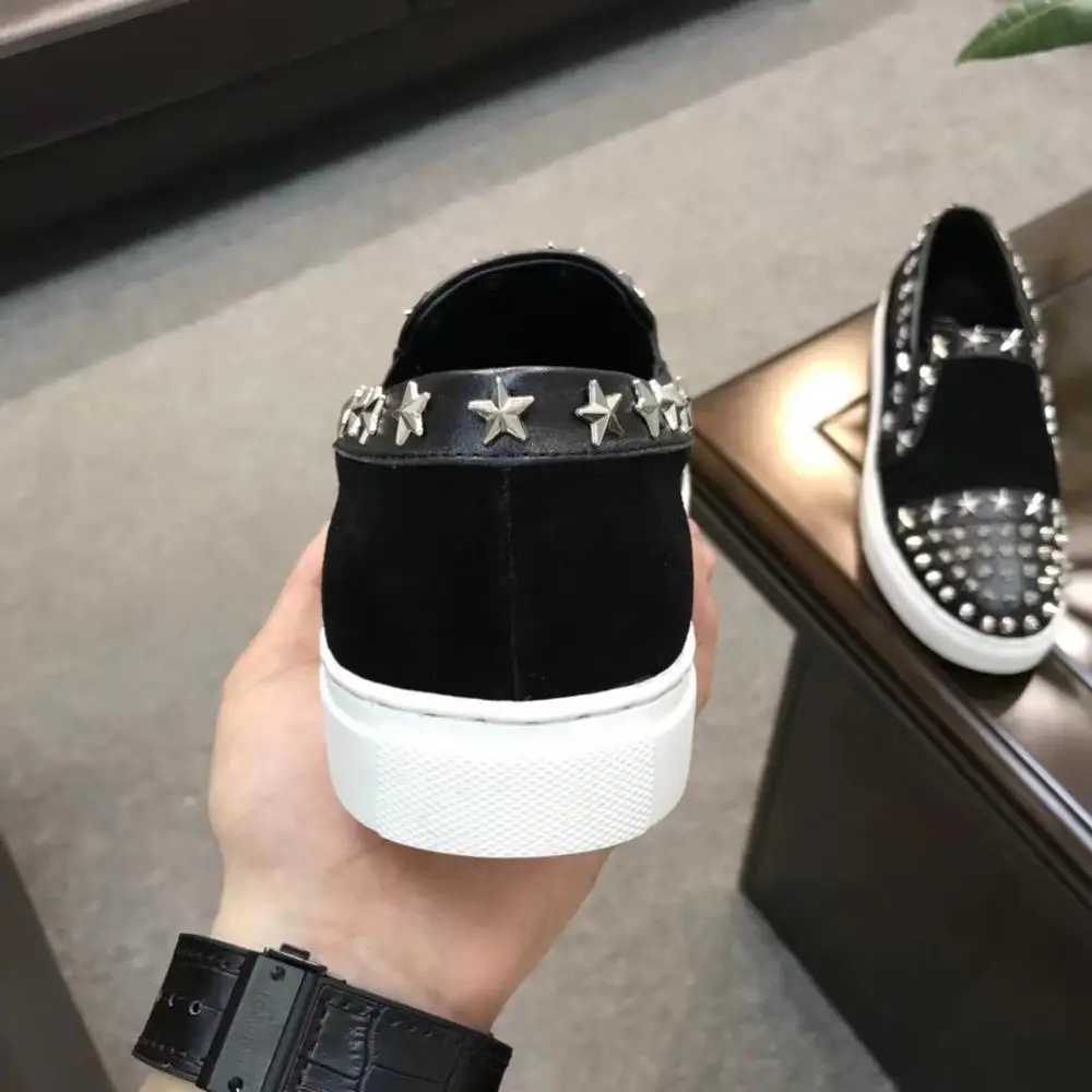 Brand men shoes 2021 New Fashion breathable comfortable loafers luxury Spikes men's flats casual | Обувь