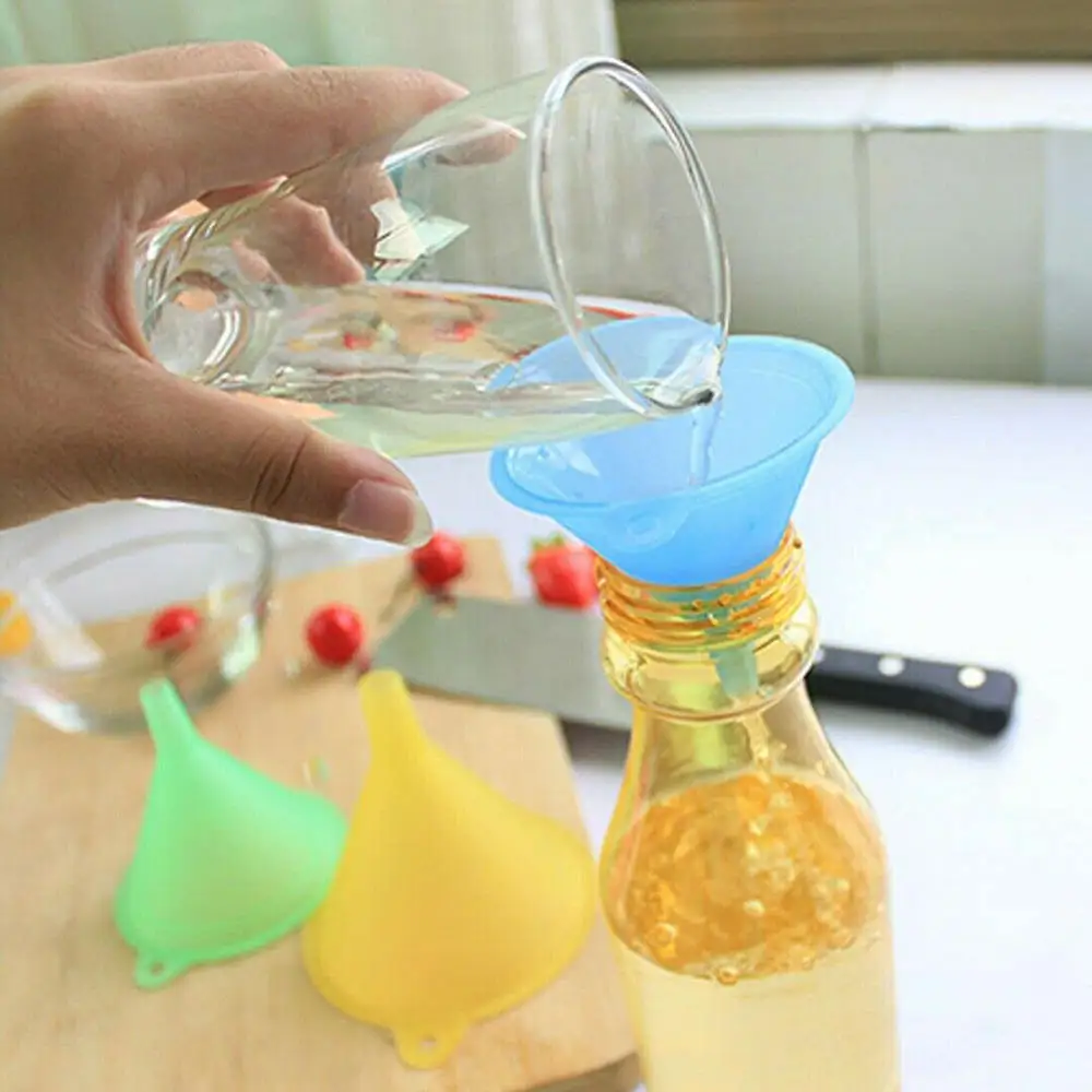 

5 Pcs/Set Funnel Plastic Clear Candy Color Multipurpose Oil Liquid Funnel Dispenser Kitchen Gadgets Household Supplies