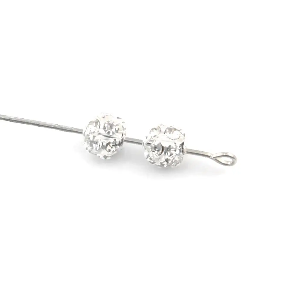Посеребренные пустые бусины стразы 50 шт. 6 мм (0837)|bead ring|bead accesoriesbead supplier |