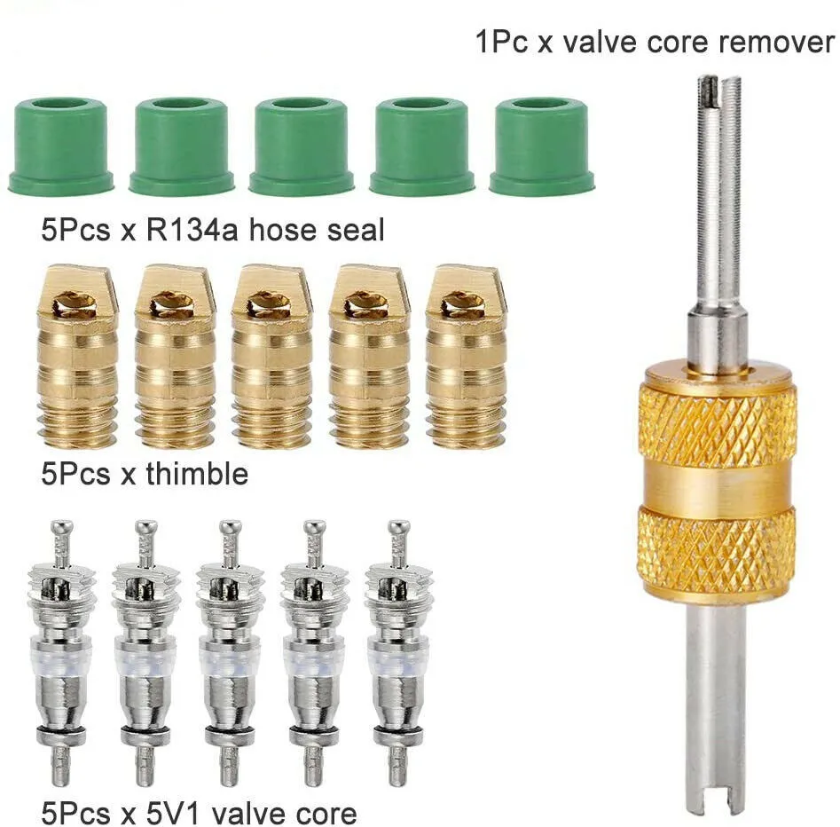 

R410a Charging Vacuum Port Adapter 5/16 Female 1/4 Male Flare Valve Core Remover
