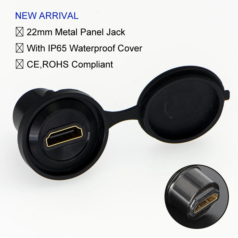 Металлический панельный разъем HDMI диаметр монтажа 22 мм|usb connector|usb female connectorusb |
