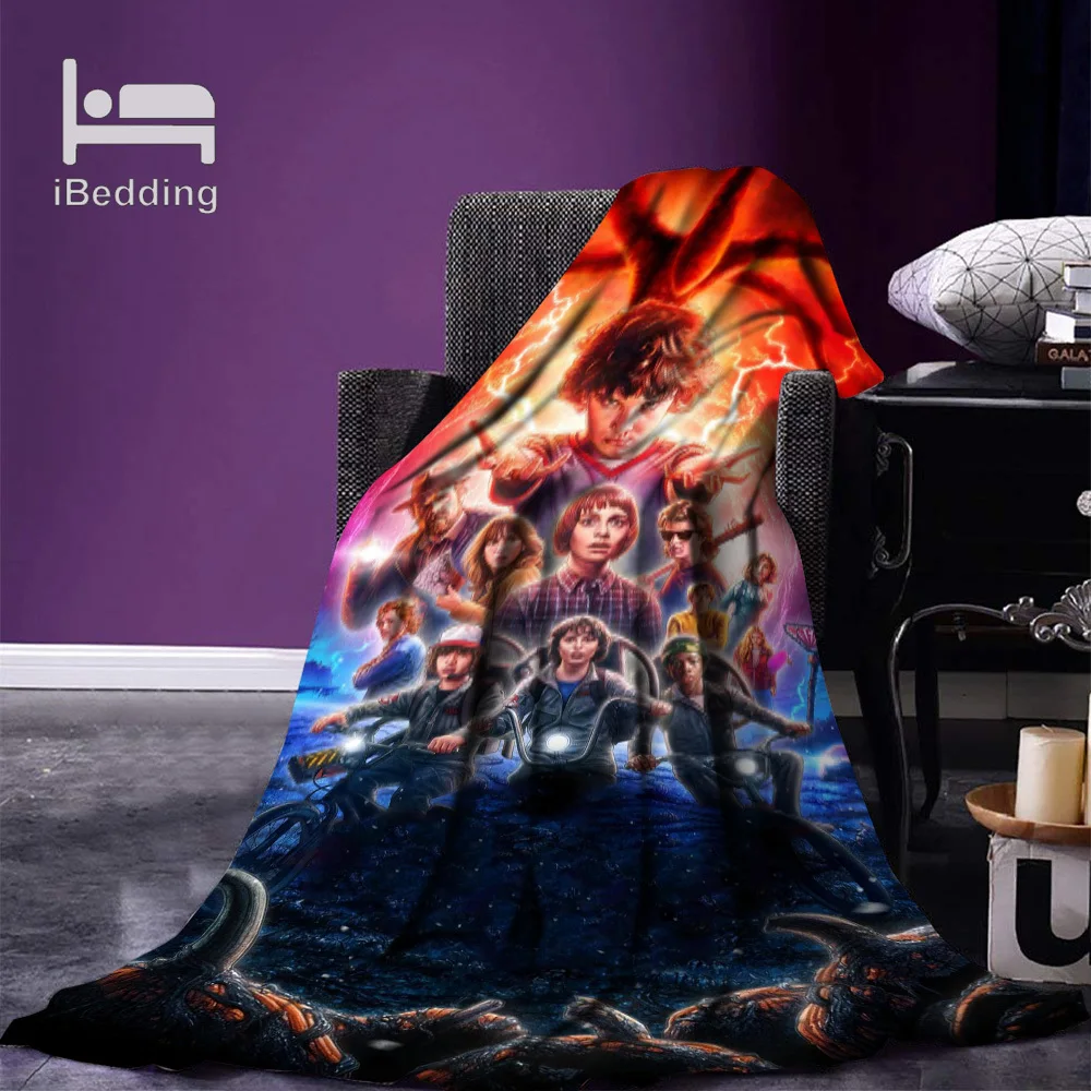 Лидер продаж Флисовое одеяло с принтом из фильма очень странные дела фланелевое
