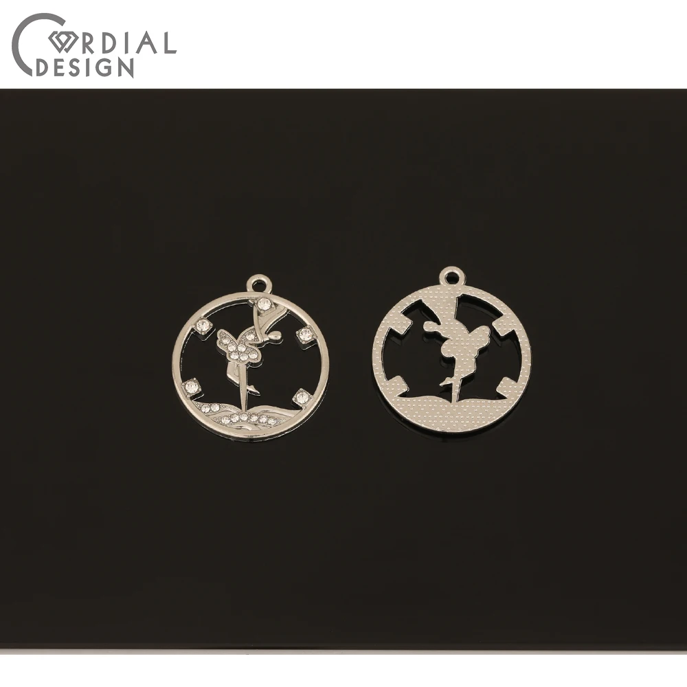 

Cordial Design 50Pcs 22*25MM DIY Charms/Earrings Accessories/Round Shape/Rhinestone Pendant/Jewelry Findings & Components