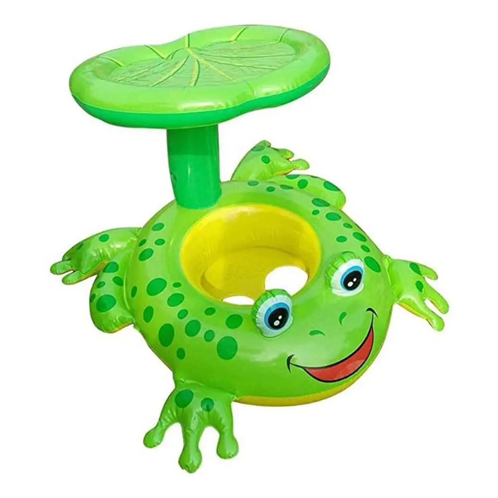 

Frog Umbrella Cap Baby Water Sunshade Inflatable Swimming Ring Inflatable Toys Pool Floats For Children Water Pool Rafts