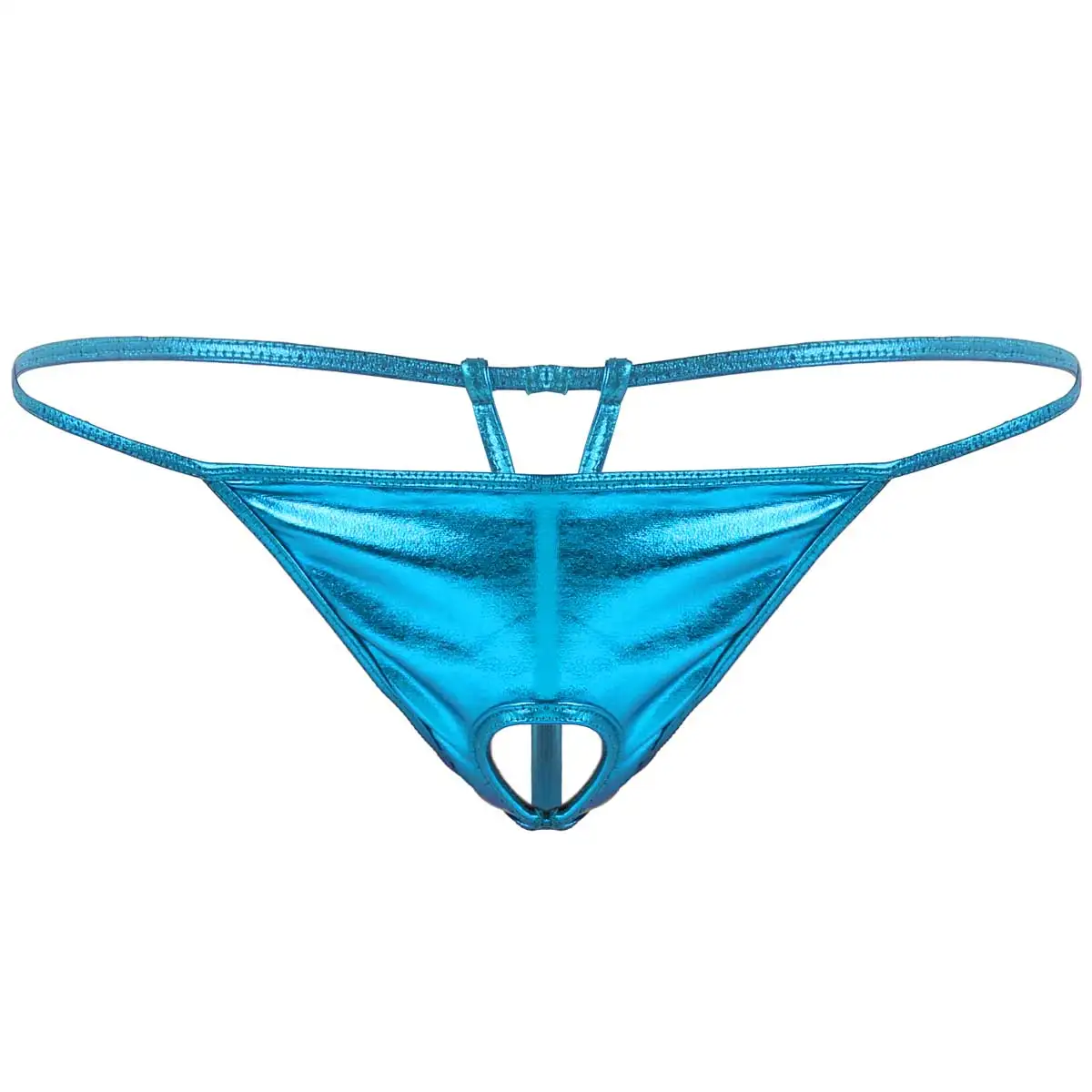 Блестящие металлические стринги с открытыми дырками микро мини сексуальные