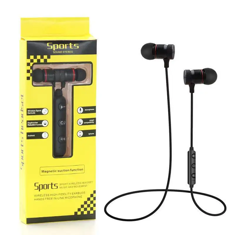 

100pcs/batch XT11 Magnetic Wireless Bluetooth Headphones Running Music Headphones Neckband Sports Earbud Headphones with Noise C