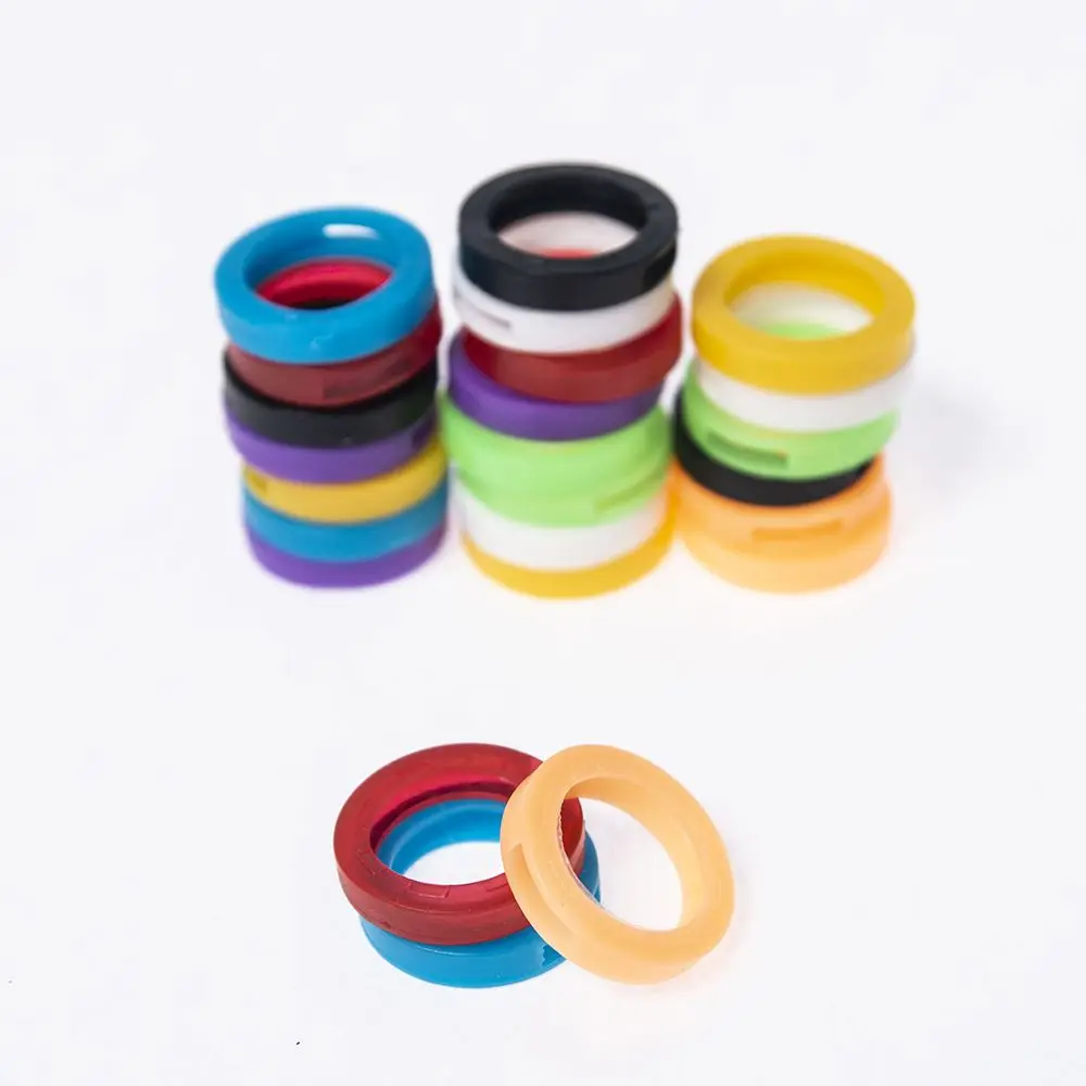 24 шт. смешанные цвета полые чехлы для ключей круглый мягкий резиновый чехол