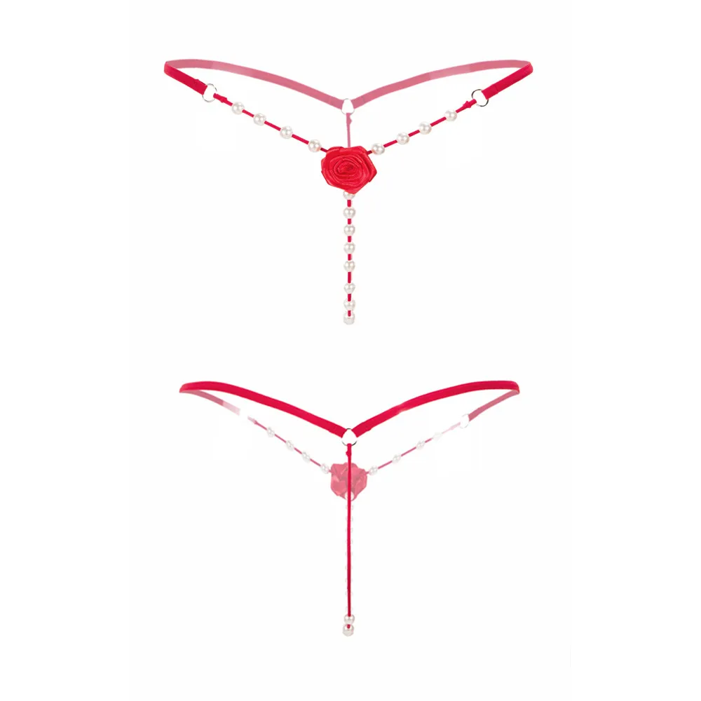 

Ladies thong panties lace sexy open panties shorts underwear thong pearl massage T pants rose thong panties