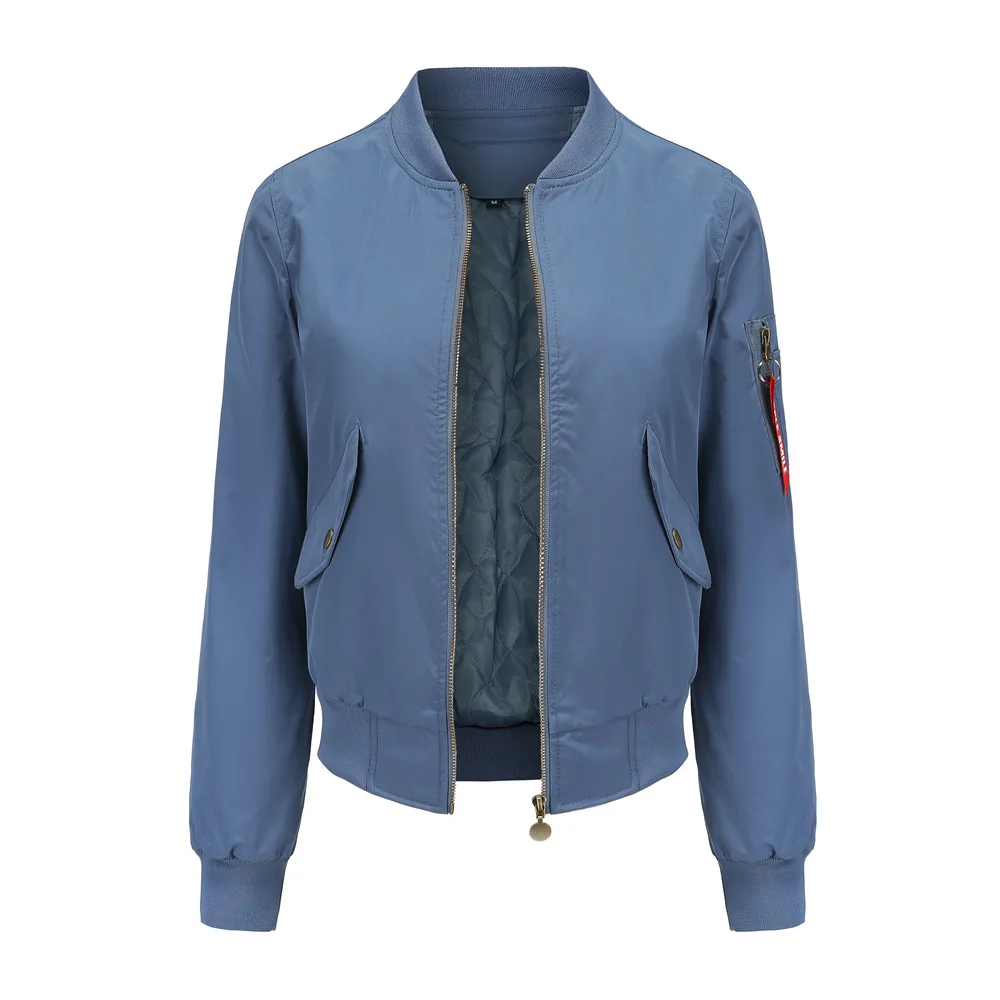 

Modx2021 fashion autumn and winter new pilot Jacket Women's Baseball Jacket flight suit long sleeve and cotton jacket women