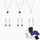 Модное Новое привлекательное ожерелье SWA из трех частей, уникальные круглые кристаллы, подходящие ко всему ювелирные изделия, романтический подарок для женщин