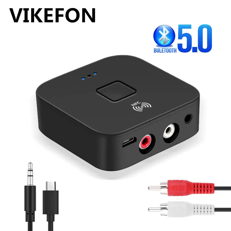 VIKEFON Bluetooth приемник NFC 5 0/4 2 3 мм AUX/RCA HIFI автомобильный 10 м беспроводной музыкальный