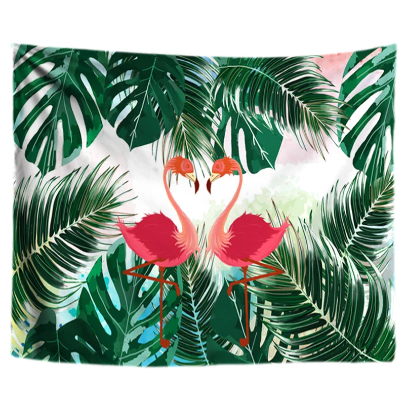 

Couple Flamingo Tapestry Plant Leaves Mandala Wall Hanging Living Room Decorative Wall Tapestry for Home Boho Hippie Tapestries