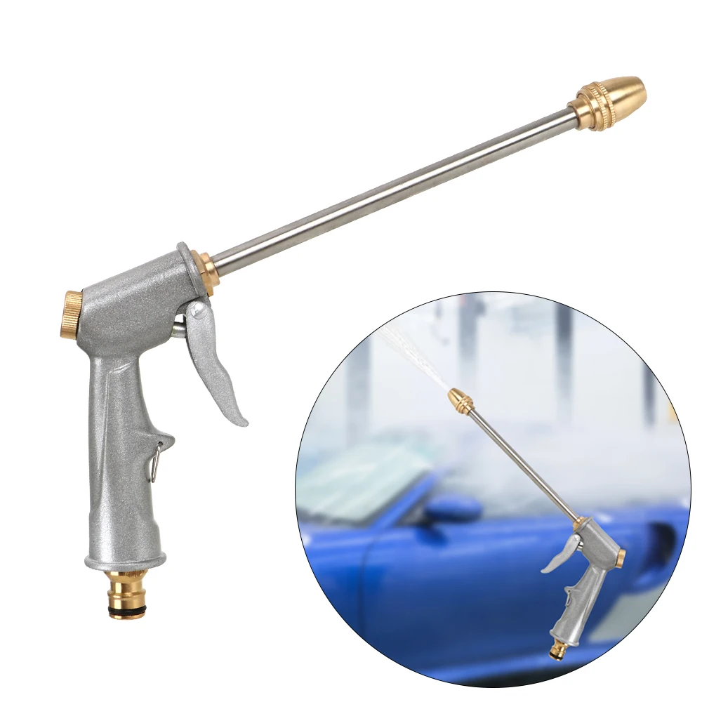 Водяной пистолет LEEPEE 27 см серебристый садовый распылитель с струей воды