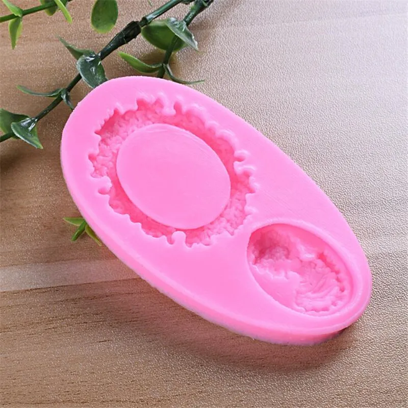 Случайная 1 шт. овальная Камея и рамка форма для помадки миниатюрная Силиконовое