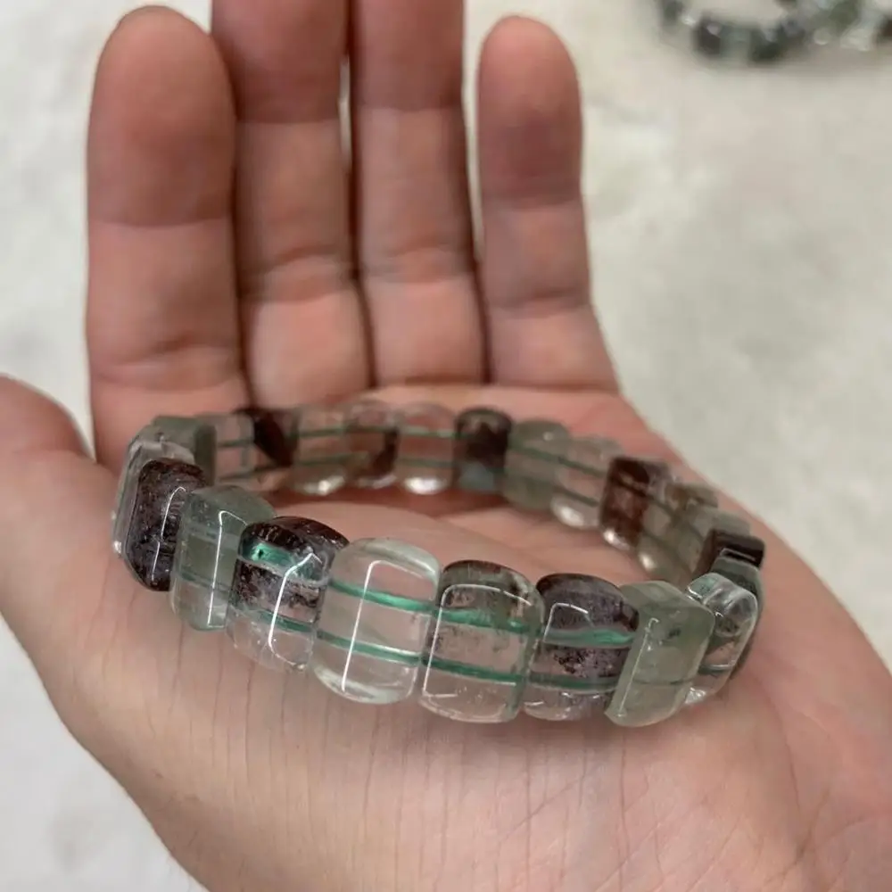 

natural Chorite-Crystals/Green-Phantom Quartz stone bracelet natural gemstone jewelry bangle for woman for gift wholesale !
