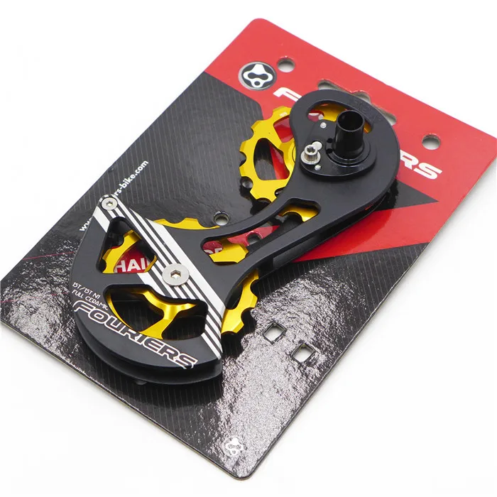 FOURIERS OSPW Системы для задний переключатель shimano RD-6800/6870/9000/9070 негабаритных шкив колесный керамический подшипник - Цвет: Gold AL 15-15T