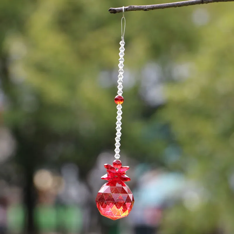 1 шт. красная люстра Хрустальный Ловец Солнца шар призма кулон Радужный