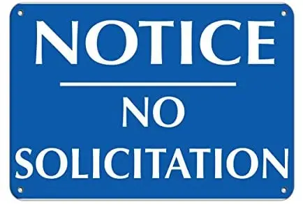 

No Solicitation Security Sign Look Vintage Style Metal Sign 8X12 Inch